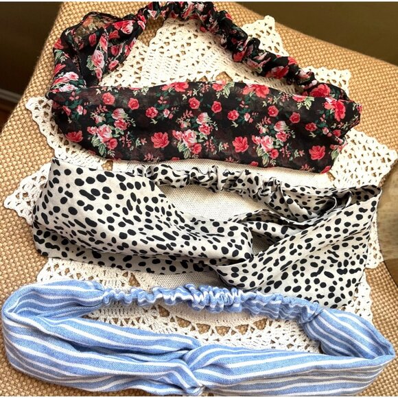 Unbranded Accessories - 3 Headbands Bundle Variety Crossover Elastic Womens Chic Hair Accessories